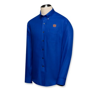 Auburn Tigers Men's LS Epic Easy Care Fine Twill Shirt - French Blue